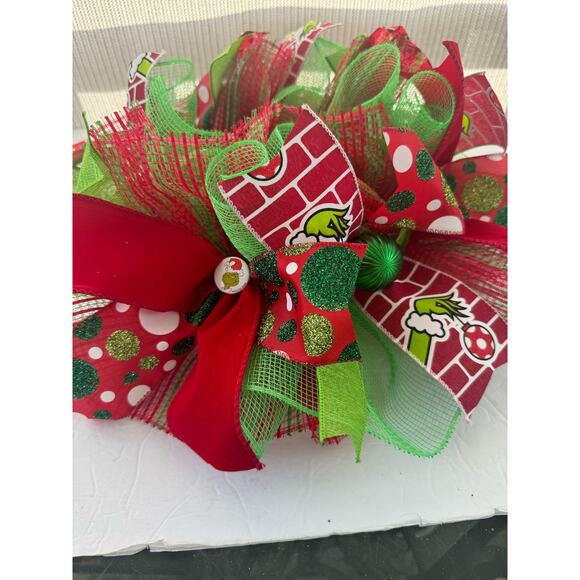 Green Monster Grinch Candle Holder Centerpiece, Candy Jar End Table Decoration - Picture 7 of 10